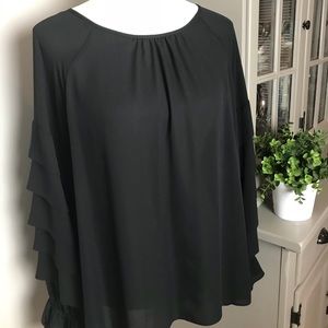 1.State Black Blouse Tiered Sleeves by Stitch Fix
